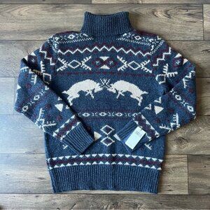 Polo Ralph Lauren Men's Fair Isle Wool Cashmere Turtleneck Sweater Size Large